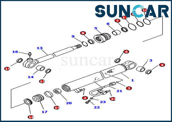 شراء 707-98-04700 مجموعة ختم أسطوانة الجرافة Komatsu PC18MR-2 PC14R-3 مجموعة الخدمة الداخلية للحفارة online manufacture