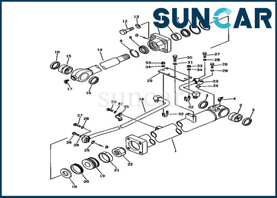 شراء 707-98-37510 أطقم ختم أسطوانة دلو كوماتسو PC150LC-1 طقم خدمة إصلاح نموذج حفارة online manufacture