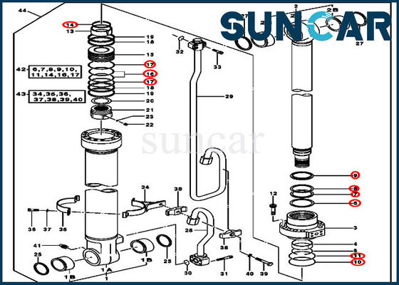 شراء AH225136 بوم هيدروليكي كيت حفار ختم كيت يناسب جون ديري 2154D 225CLC online manufacture