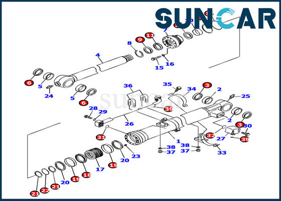شراء قطع غيار 707-99-37290 طقم ختم أسطوانة دلو PC160LC-7 طقم ختم هيدروليكي كوماتسو online manufacture