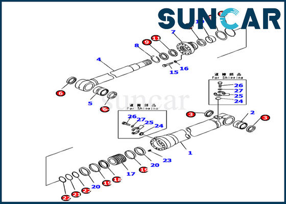 شراء 707-99-66310 Boom Adjust Cylinder Seal Kit لكوماتسو PC160LC-7K حفارة المطاط طقم إصلاح online manufacture
