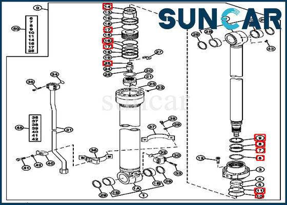 شراء 4483194 طقم ختم أسطوانة الذراع يناسب حفارة 180 John Deere نماذج آلات البناء online manufacture