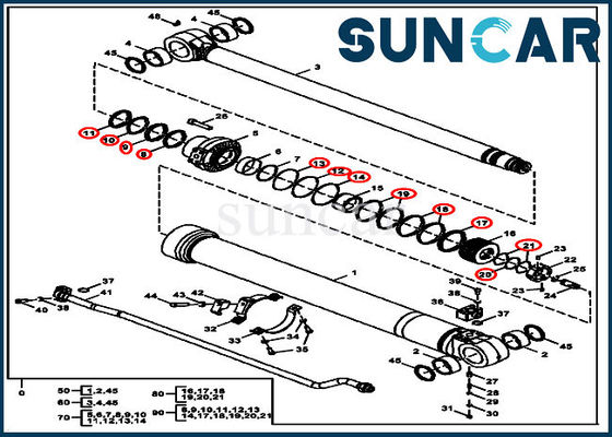 شراء FYA00012900 طقم ختم إصلاح أسطوانة الذراع 135 جرام 130 جرام John Deere أطقم أداء ختم جيدة online manufacture
