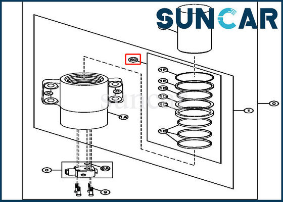 شراء 190DW 230GW DEERE Kits 4669897 Cyl Replacement Seal Kit لحفارة المحور قفل اسطوانة online manufacture