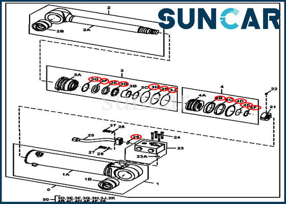 شراء 4669900 طقم إصلاح ختم أسطوانة الشفرة الهيدروليكية يناسب 220DW 190GW آلات البناء Deere online manufacture