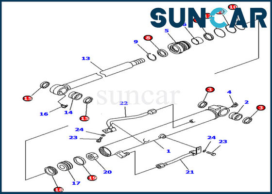 شراء 707-39-65190 دلو ختم الاسطوانة عدة كوماتسو حفارة PC10UU PC14R PC16R طقم تصليح online manufacture