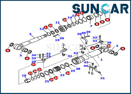 شراء 721-98-00250 حفارة PC220LC-8 أجزاء كوماتسو الداخلية بوم اسطوانة إصلاح ختم كيت online manufacture
