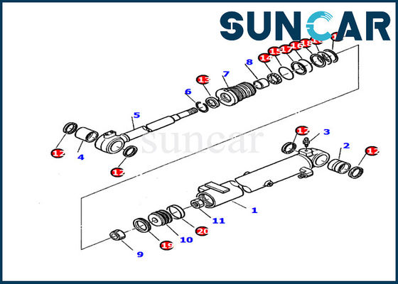 شراء 878000391 حفارة أسطوانة ختم عدة تناسب كوماتسو PC20-7 طقم إصلاح أسطوانة هيدروليكية online manufacture