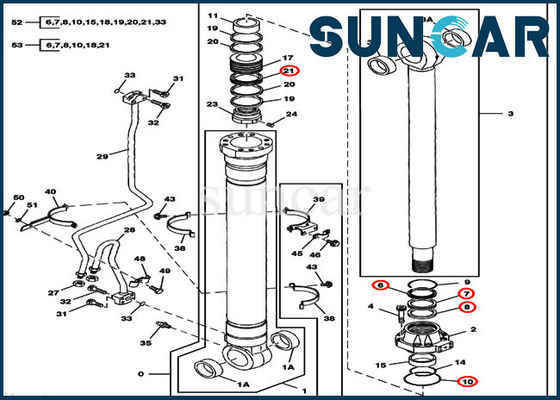 شراء أطقم خدمة الأسطوانة 9180581 Boom LH / RH Repair Seal Kit لـ 330LCR JOHN DEERE online manufacture