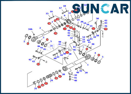 شراء 707-99-77210 طقم ختم أسطوانة دلو Komatsu Excavator PC1600-1 طقم إصلاح هيدروليكي طقم خدمة داخلي online manufacture