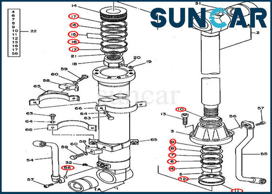 شراء AT264445 طقم إصلاح الختم الهيدروليكي للدلو 495D 490 أجزاء الختم الميكانيكية John Deere online manufacture