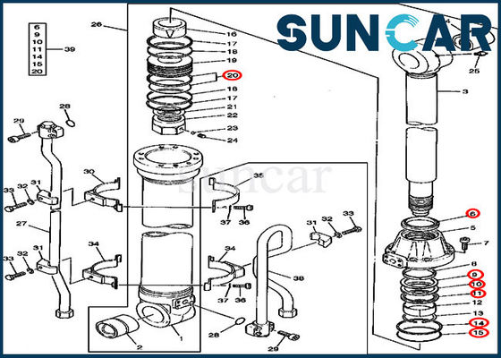 شراء طقم ختم زيت الإصلاح الهيدروليكي AT192075 يناسب أسطوانة ذراع John Deere حفارة 590D online manufacture