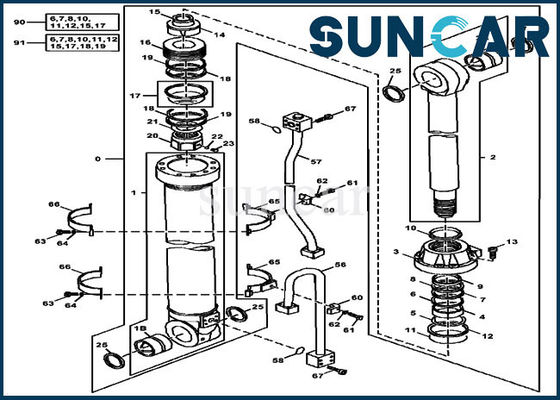 شراء JOHN DEERE Seal Kit AT302758 Dipper Stick Arm Cylinder لآلات البناء online manufacture