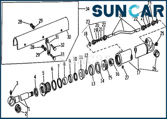 شراء أطقم إصلاح الأسطوانات الهيدروليكية AR105312 John Deere 690690B طقم ختم دلو online manufacture