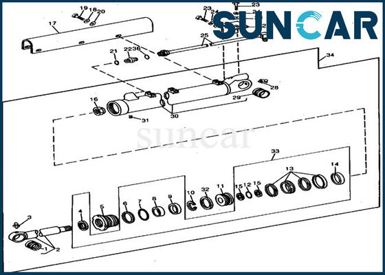 شراء JOHN DEERE RE15906 طقم ختم إصلاح أسطوانة دلو بديل يناسب حفارة 690690B online manufacture