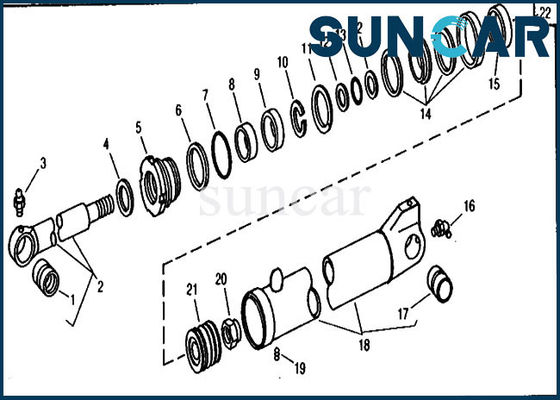 شراء دلو John Deere RE18950 طقم خدمة الأسطوانة الهيدروليكية لحفارة 690C 693C online manufacture