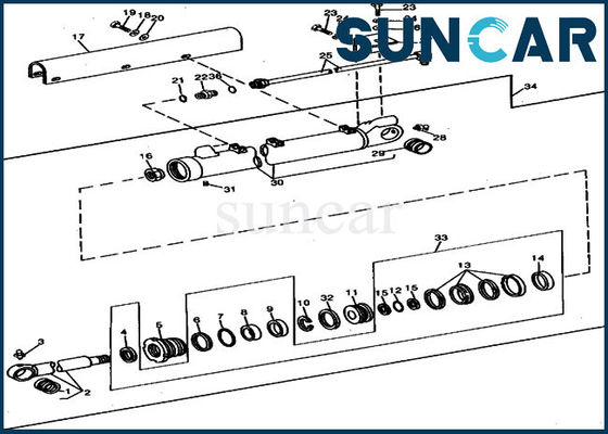 شراء RE21400 طقم ختم إصلاح أسطوانة دلو Deere 690B 690C طقم ختم زيت الحفارة online manufacture