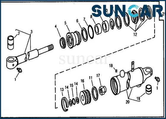 شراء RE18951 Arm Cylinder Repair Seal Kit حفارة 690C John Deere طقم إصلاح هيدروليكي online manufacture