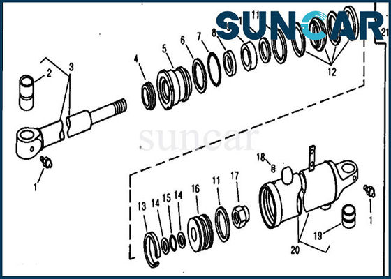 شراء 690 690B John Deere RE21406 أطقم ختم أسطوانة ذراع استبدال هيدروليكي online manufacture