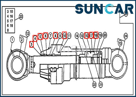 شراء 690D 790D JOHN DEERE AT194293 Arm Seal Kit أطقم خدمة الأسطوانة الهيدروليكية online manufacture