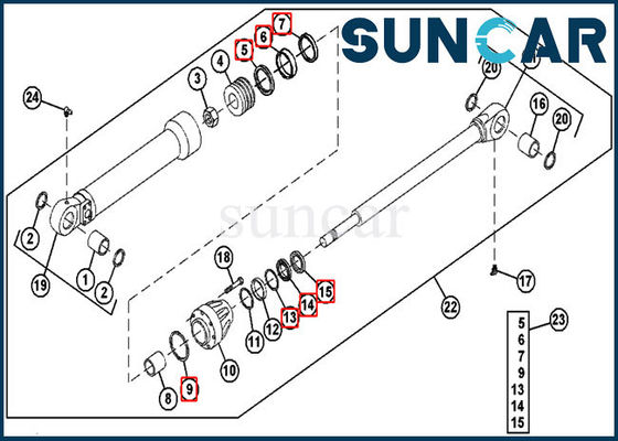 شراء الأختام الهيدروليكية AH144593 طقم ختم أسطوانة دلو لـ 690ELC حفارة جون ديري online manufacture