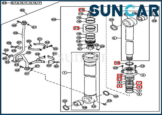 شراء JOHN DEERE 4660036 طقم إصلاح ختم أسطوانة ذراع الرافعة الهيدروليكية 750800C أطقم خدمة حفارة online manufacture
