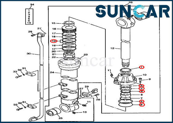 شراء AT192097 John Deere Bucket Cylinder Replacement Seal Kit Excavator Repair Kits online manufacture