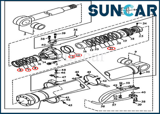 شراء 790D John Deere AT192098 Boom Bucket Oil Seal Kits Hydraulic Cylinder Sealing Kit online manufacture