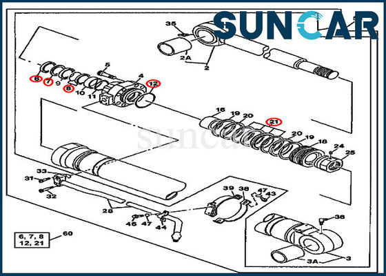 شراء AT196468 Bucket Cylinder Repair Seal Kit 790ELC John Deere Mechanical Sealing Kit online manufacture