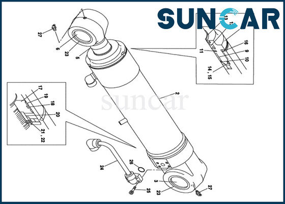 شراء LZ00456 Boom Cylinder Seal Kit يناسب CASE CX135SR حفار زاحف أسطوانة آسى طقم إصلاح داخلي online manufacture