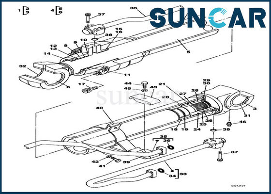 شراء قطع غيار معدات CASE LZ00477 حفار زاحف هيدروليكي بوم أسطوانة ختم كيت يناسب CX330 online manufacture