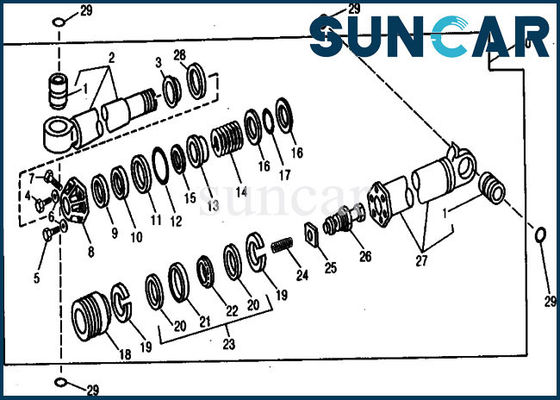 شراء RE21195 طقم ختم أسطوانة الحشد البديل 890990 أطقم الخدمة الهيدروليكية John Deere online manufacture