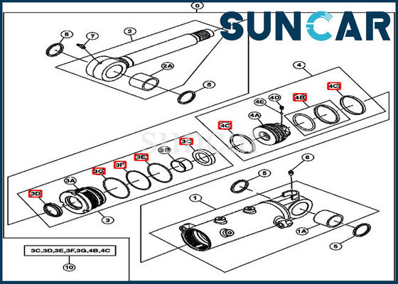 شراء JOHN DEERE 4656428 Blade Seal Kit أطقم إصلاح الأسطوانات الهيدروليكية لموديلات الحفارات 27D online manufacture