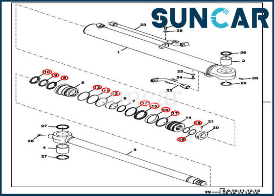 شراء 75D 75G Excavator FYD00000078 Deere Bucket Repair Kits مجموعات ختم زيت الأسطوانة الهيدروليكية online manufacture