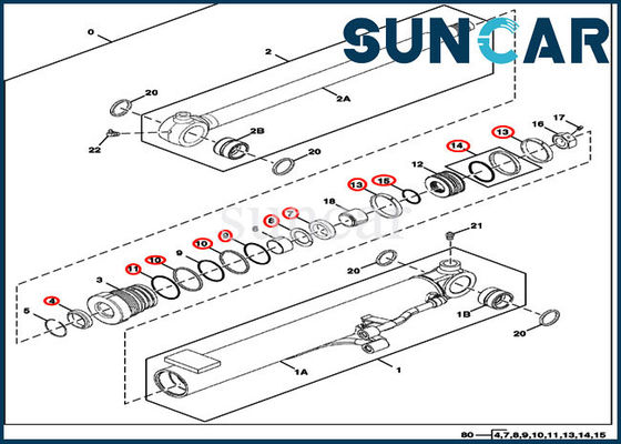 شراء FYD00003878 طقم ختم ذراع هيدروليكي 17D John Deere أطقم إصلاح ختم الأسطوانة online manufacture