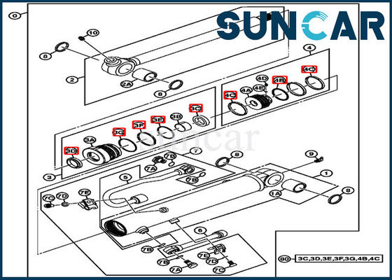 شراء 4667454 طقم ختم أسطوانة الجرافة 17D John Deere أطقم استبدال هيدروليكي online manufacture