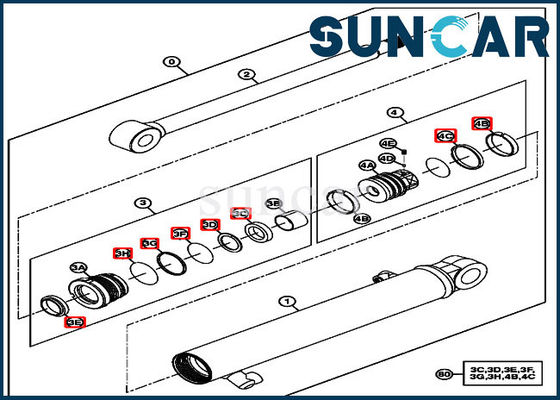 شراء أطقم ختم Deere 4667621 مجموعة ختم الأسطوانة الممتدة تناسب نماذج الحفارات 17D online manufacture