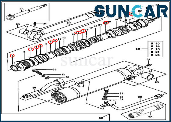 شراء 0843613 طقم ختم الذراع طقم إصلاح ختم أسطوانة Deere يناسب JOHN DEERE 50ZTS 35ZTS online manufacture
