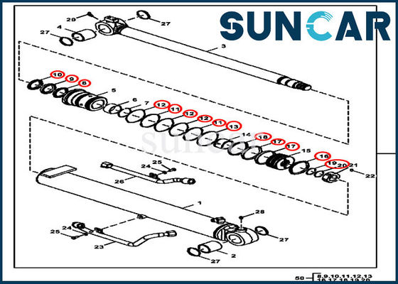 شراء طقم ختم الأسطوانة FYD00000071 طقم ختم ذراع الرافعة الهيدروليكي يناسب 50D 50G John Deere online manufacture