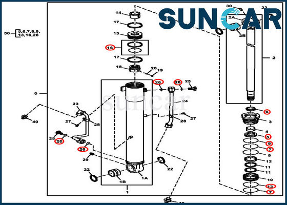 شراء 4687559 أطقم استبدال طقم إصلاح ختم الأسطوانة لجون ديري 60D online manufacture