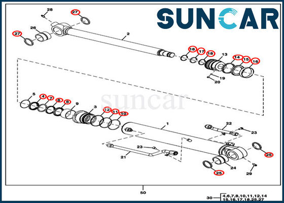 شراء FYD00000087 طقم ختم الأسطوانة البديل للجرافة يناسب 60D 60G John Deere online manufacture