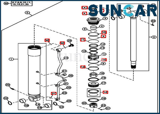 شراء 4663491 طقم إصلاح ختم الأسطوانة أطقم استبدال ذراع الرافعة يناسب John Deere 75D 85D online manufacture