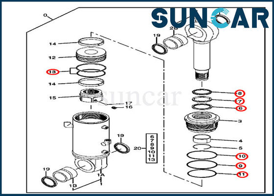 شراء 4465736 طقم ختم أسطوانة الشفرة يناسب أطقم إصلاح هيدروليكي John Deere 80C online manufacture