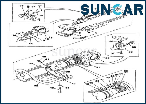 شراء LZ00451 Boom Cylinder Seal Kit CX160 Case طقم إصلاح الختم الهيدروليكي online manufacture