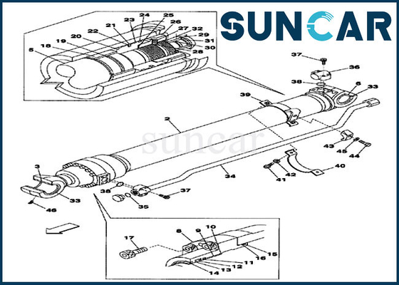 شراء أطقم ختم حفارة الزاحف LZ00452 طقم استبدال أسطوانة الذراع يناسب CASE CX160 online manufacture