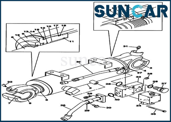 شراء LZ00542 طقم ختم أسطوانة الجرار لغطاء CX225SR CX235C SR online manufacture
