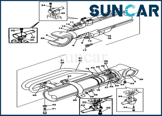 شراء LZ00500 Arm Cylinder Seal Repair Kit مجموعات إعادة البناء الهيدروليكية يناسب حالة CX290 online manufacture