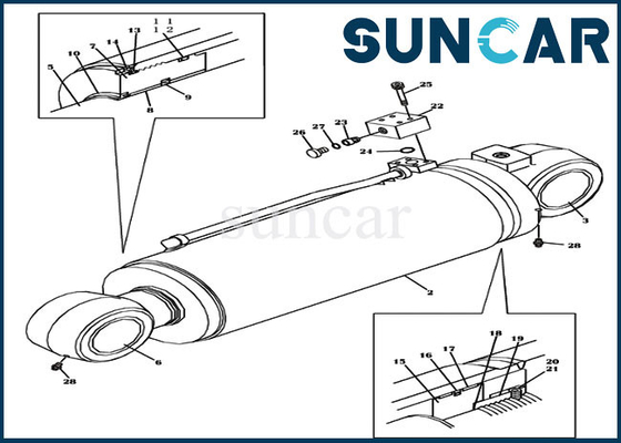 شراء طقم ختم أسطوانة ثقل الموازنة LZ00620 يناسب حفارة الزاحف CASE CX470C CX460 online manufacture