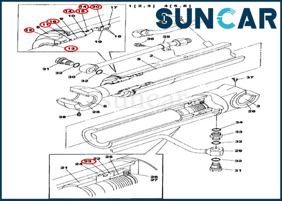 شراء CX75SR CX80 Case LZ00470 Standard Boom Seal Kit لقطع غيار اسطوانة Assy online manufacture