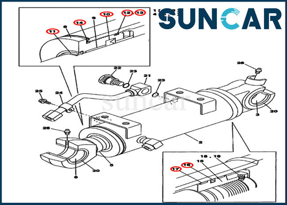 شراء Seal Kit LZ00474 Dozer Blade Cylinder Repair Kits للمعدات الثقيلة CX75SR CX80 Case online manufacture